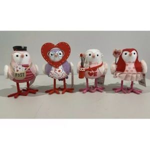2022 Spritz Valentines Birds tabletop decor lot of 4 NEW